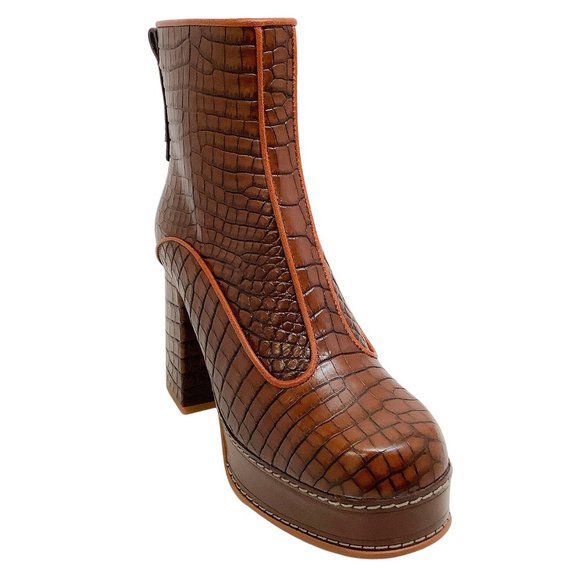 See By Chloe | Shoes | See By Chloe Brown Croc Embossed Platform ...